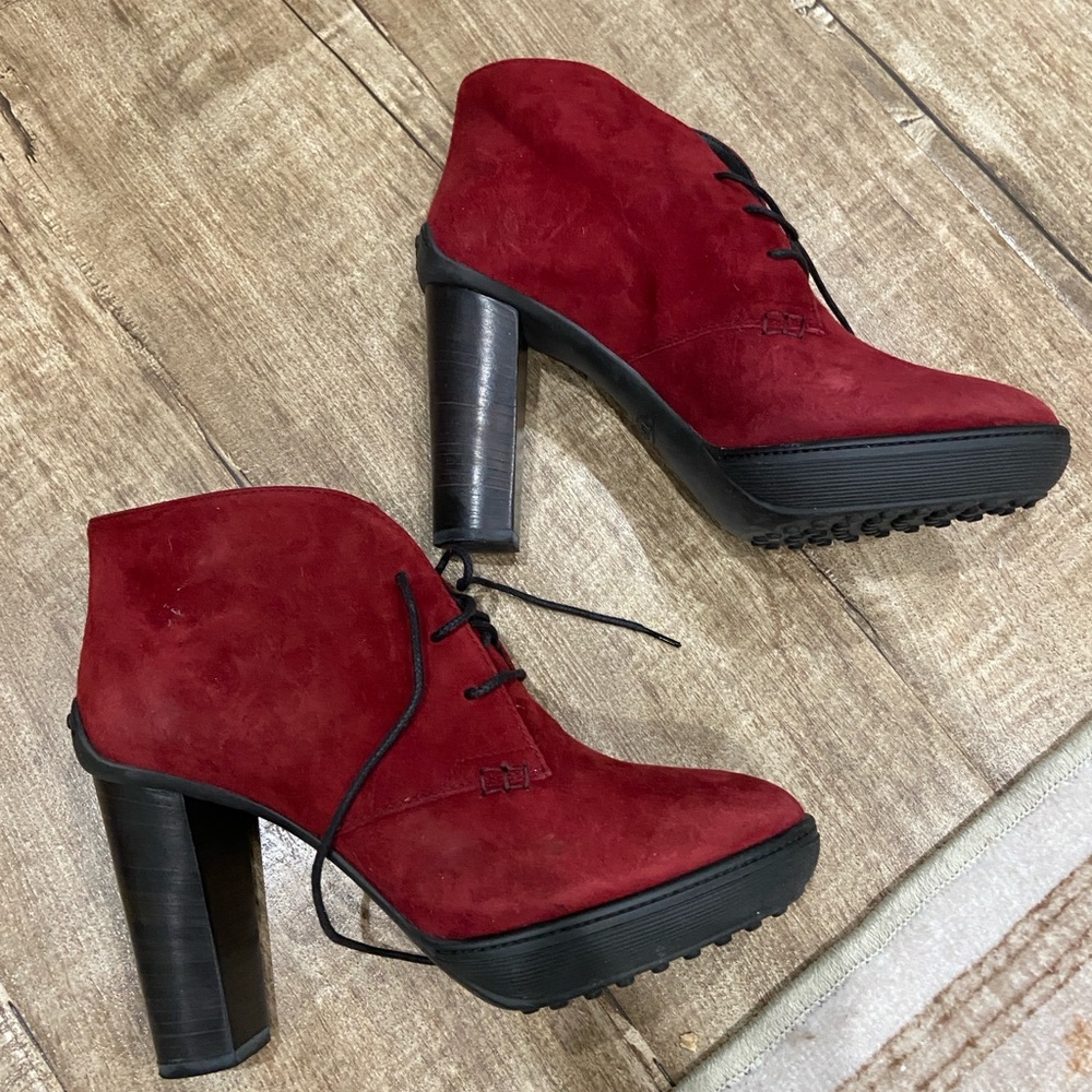 TOD’s Elegant Red Women's Ankle Boots